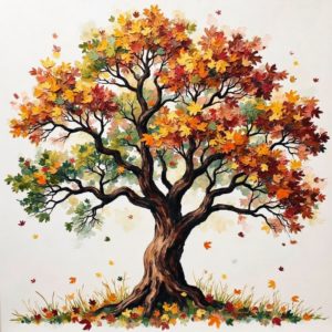 Whimsical Watercolor Family Tree(Wall Art)